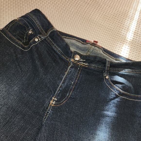 ONE 5 ONE EUC WOMEN'S SIZE 16 ORNATE DENIM BLUE JEANS - Picture 3 of 12